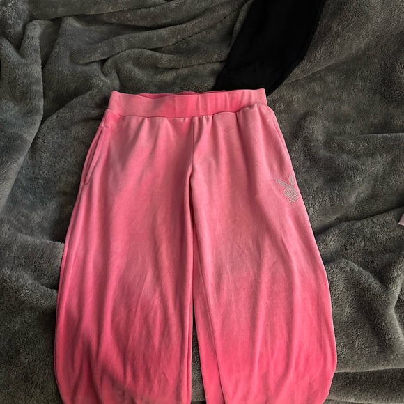 Y2k pink playboy velvet pants - Picture 2 of 2